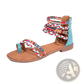 Bohemian Ethnic Braided Ankle Strap Flat Sandals