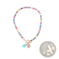 Bohemian Rainbow Beaded Choker with Shell and Tassel Charms