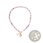 Bohemian Rainbow Beaded Choker with Shell and Tassel Charms