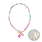 Bohemian Rainbow Beaded Choker with Shell and Tassel Charms