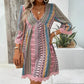 Embroidered Bohemian V-neck Lace Trim Beach Dress