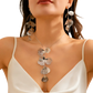 Boho Gold Ginkgo Leaf Tassel Necklace and Earring Set