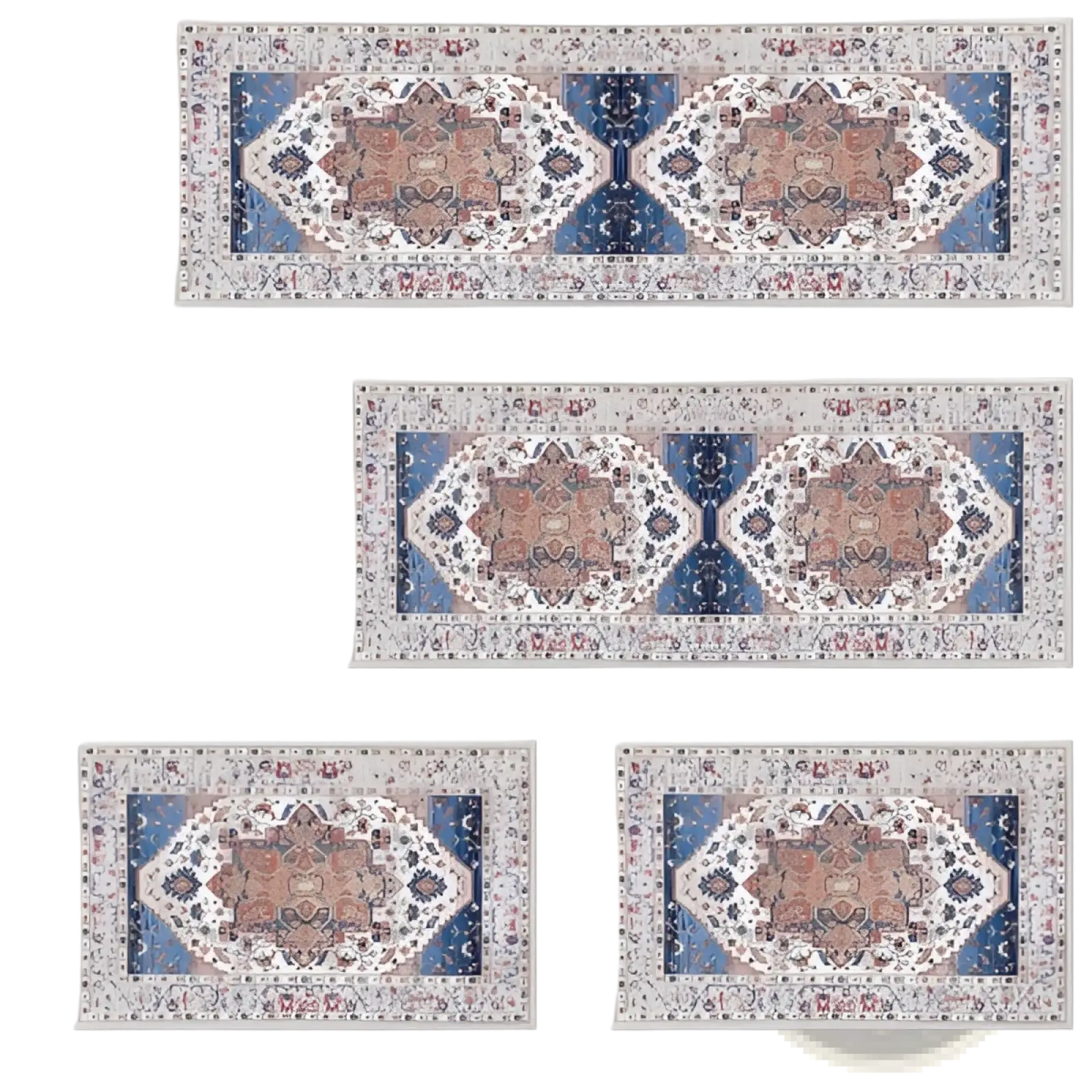 Boho Kitchen Rug Sets 3 Piece Washable Non Slip Runner