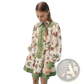 Botanical Print Puff Sleeve Midi Dress with Contrast Trim