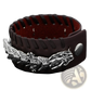 Braided Leather Viking Dragon Head Bracelet