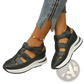 Breathable Hollow Wedge Platform Sandals with Velcro Straps
