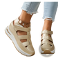 Breathable Hollow Wedge Platform Sandals with Velcro Straps