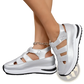 Breathable Hollow Wedge Platform Sandals with Velcro Straps
