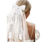 Bridal Bow Veil with Rhinestone Bride to be Lettering