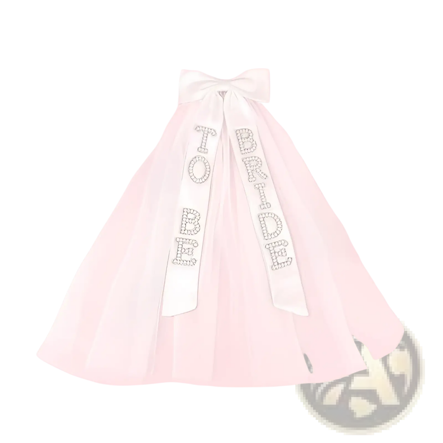 Bridal Bow Veil with Rhinestone Bride to be Lettering