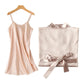 Embroidered Satin Bridal Nightgown and Robe Set
