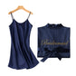 Embroidered Satin Bridal Nightgown and Robe Set