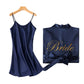 Embroidered Satin Bridal Nightgown and Robe Set