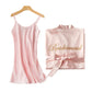 Embroidered Satin Bridal Nightgown and Robe Set