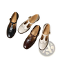 Brogue Mary Jane Chunky Heel Leather Pumps