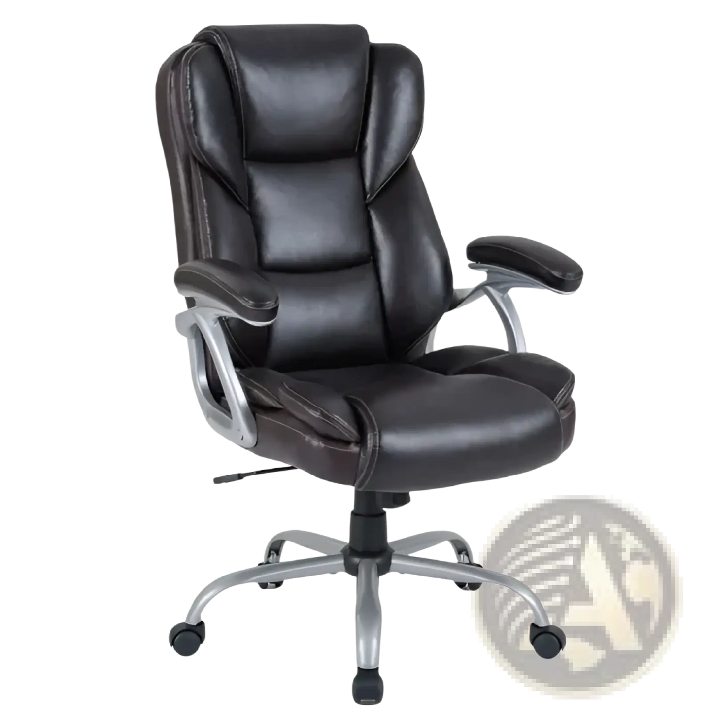 Brown Leather Executive Office Chair with Chrome Base