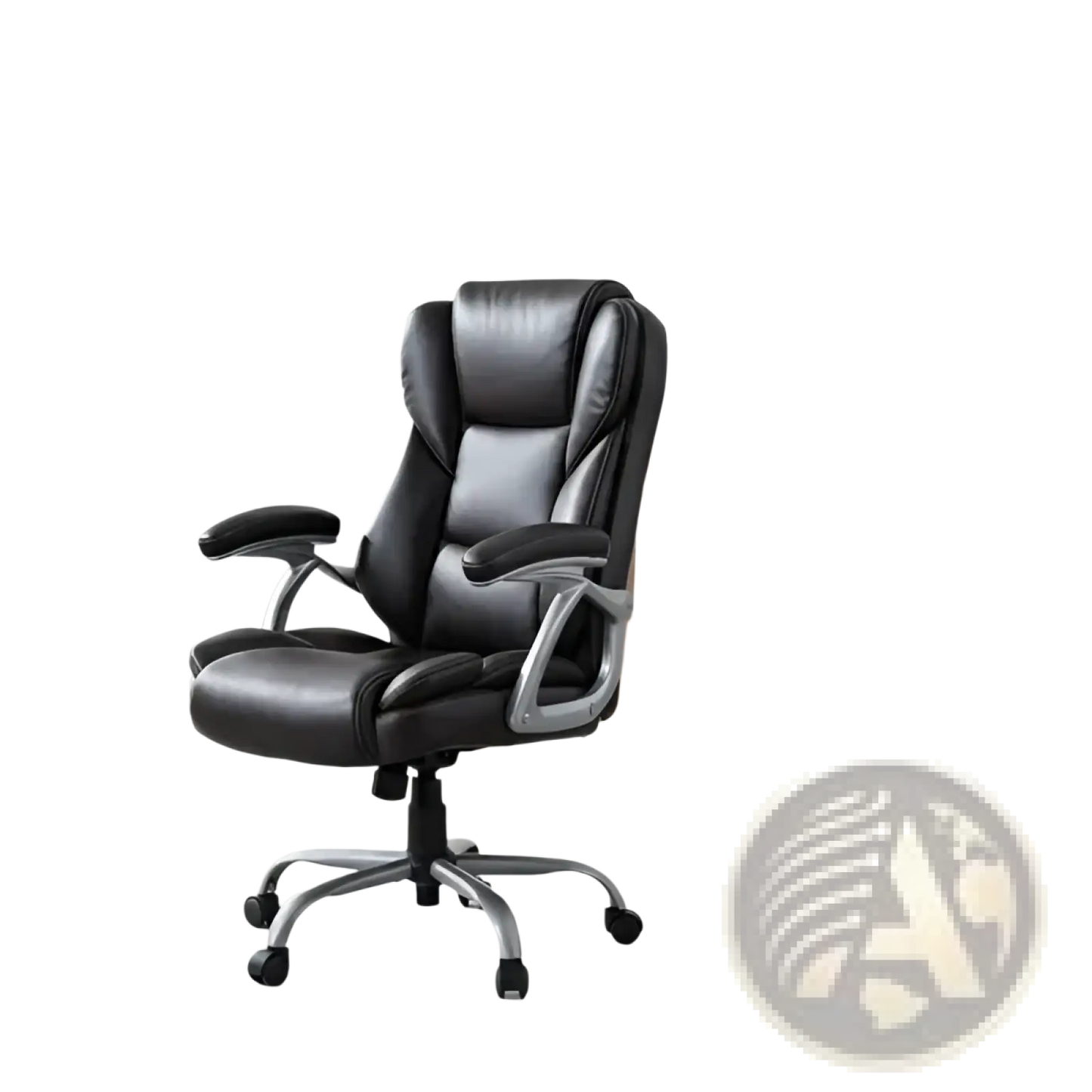 Brown Leather Executive Office Chair with Chrome Base