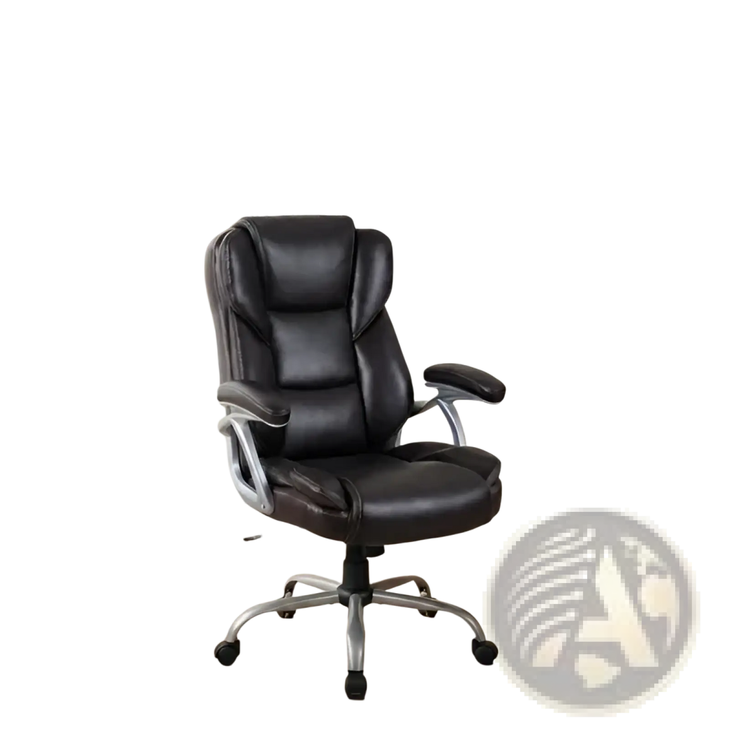 Brown Leather Executive Office Chair with Chrome Base