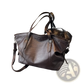 Brown Leather Star Studded Retro Messenger Bag