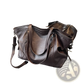 Brown Leather Star Studded Retro Messenger Bag
