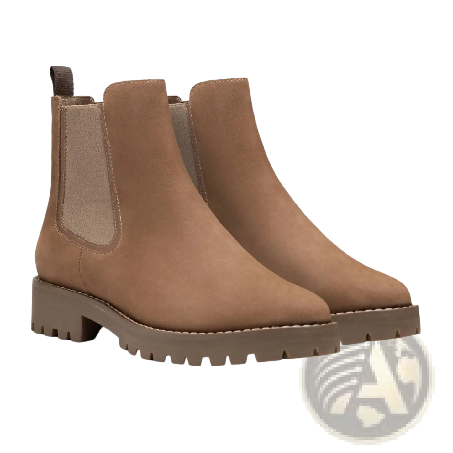 Brown Suede Chelsea Boots with Chunky Platform Sole