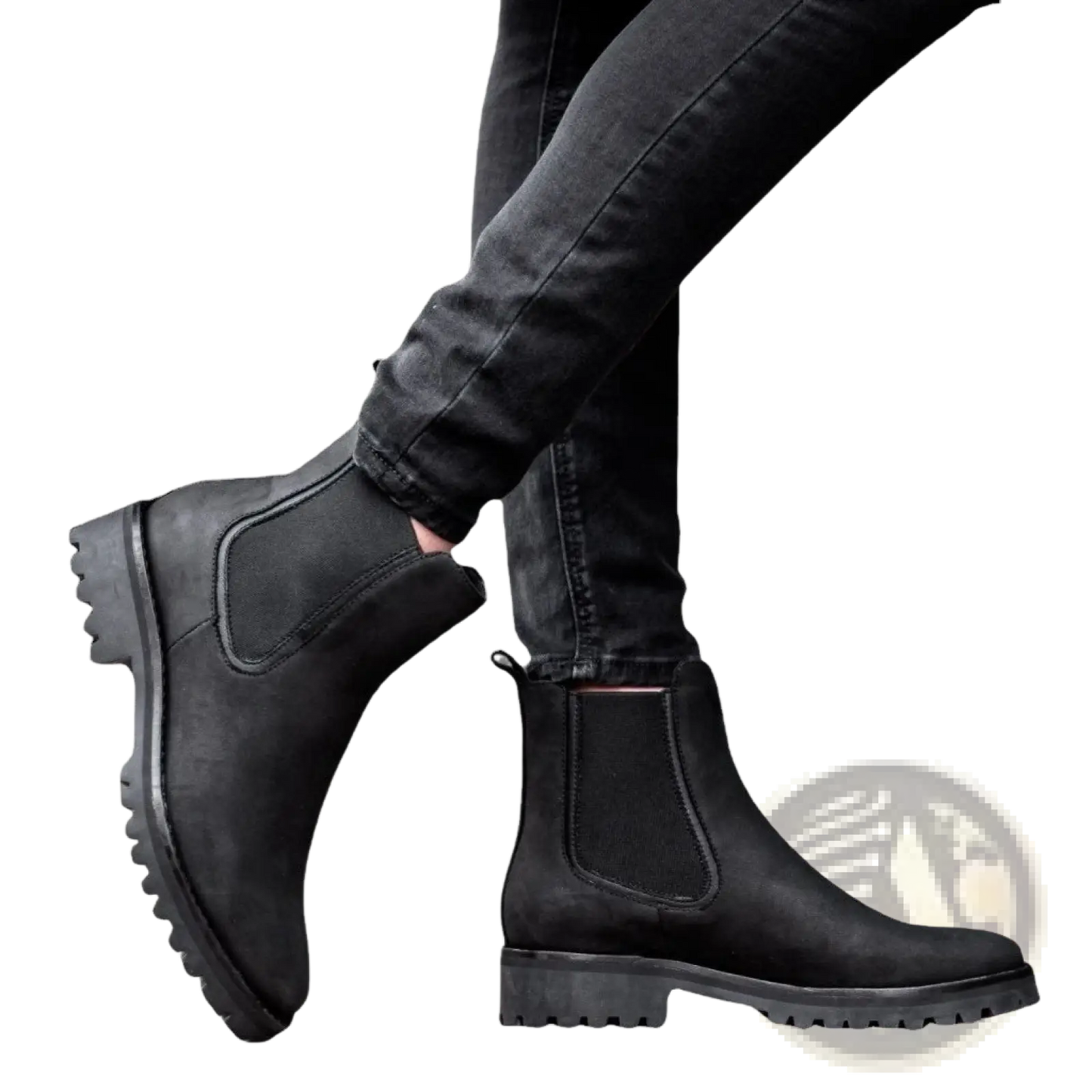 Brown Suede Chelsea Boots with Chunky Platform Sole