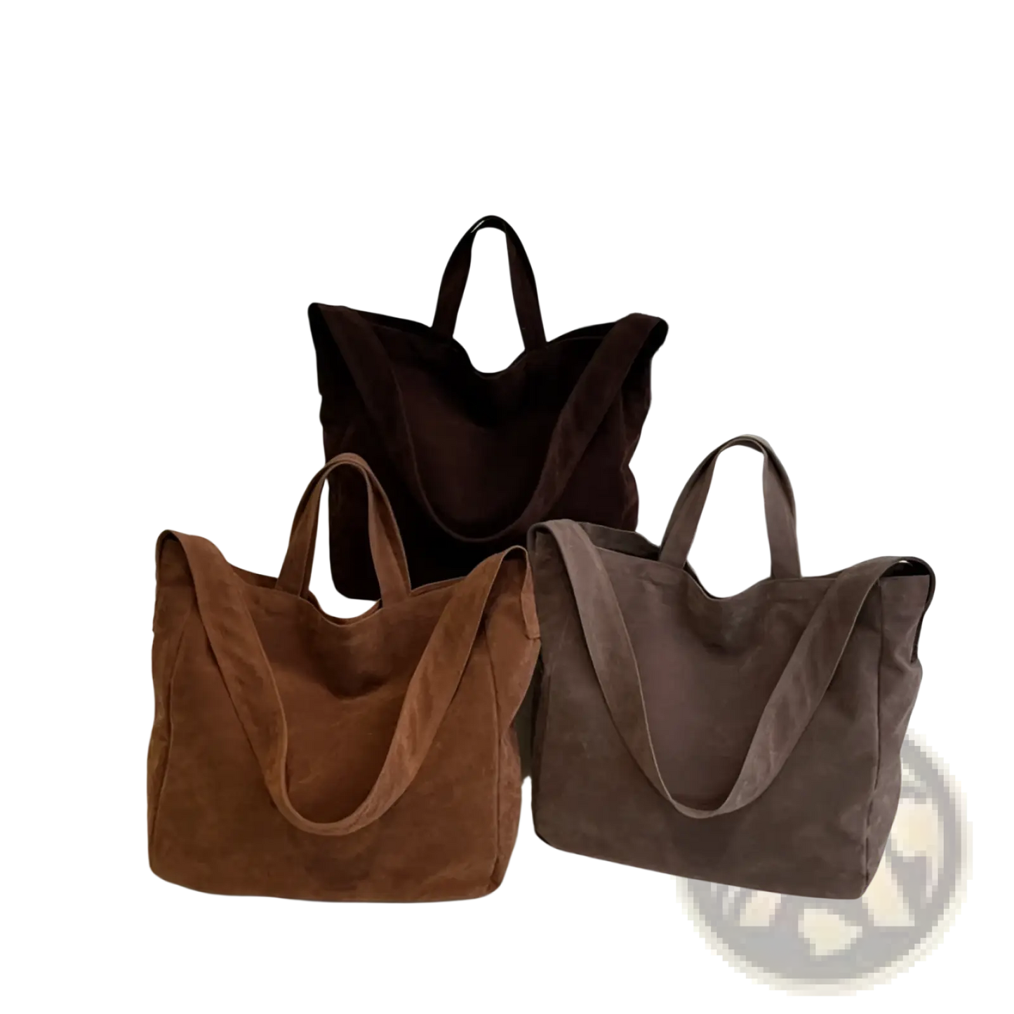 Brown Suede Tote Bag Large Corduroy Shoulder Bag