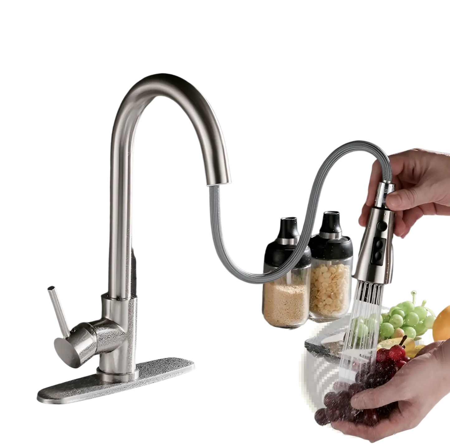 Brushed Copper Pull out Kitchen Faucet Stainless Steel