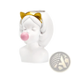 Bubblegum Girl Ceramic Vase with Gold Accents
