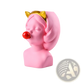 Bubblegum Girl Ceramic Vase with Gold Accents