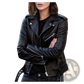 Burgundy Leather Biker Jacket with Silver Zippers