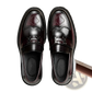 Burgundy Leather Loafers with Buckle and Rubber Sole