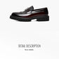 Burgundy Leather Loafers with Buckle and Rubber Sole