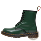 Burgundy Leather Martin Boots with Yellow Stitching