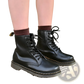 Burgundy Leather Martin Boots with Yellow Stitching