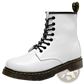 Burgundy Leather Martin Boots with Yellow Stitching