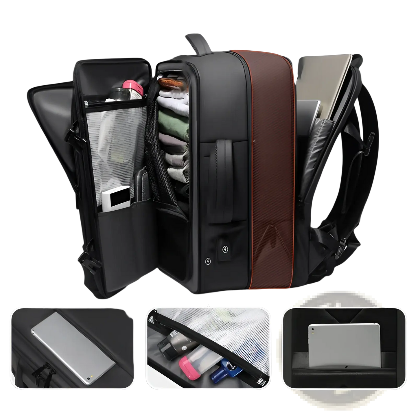 Business Laptop Backpack 20-35l Waterproof Travel Bag