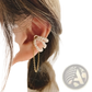Butterfly and Diamond Alloy Earring and Ear Cuff Set