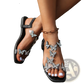 Butterfly Rhinestone Sandals Square Toe Flat Shoes