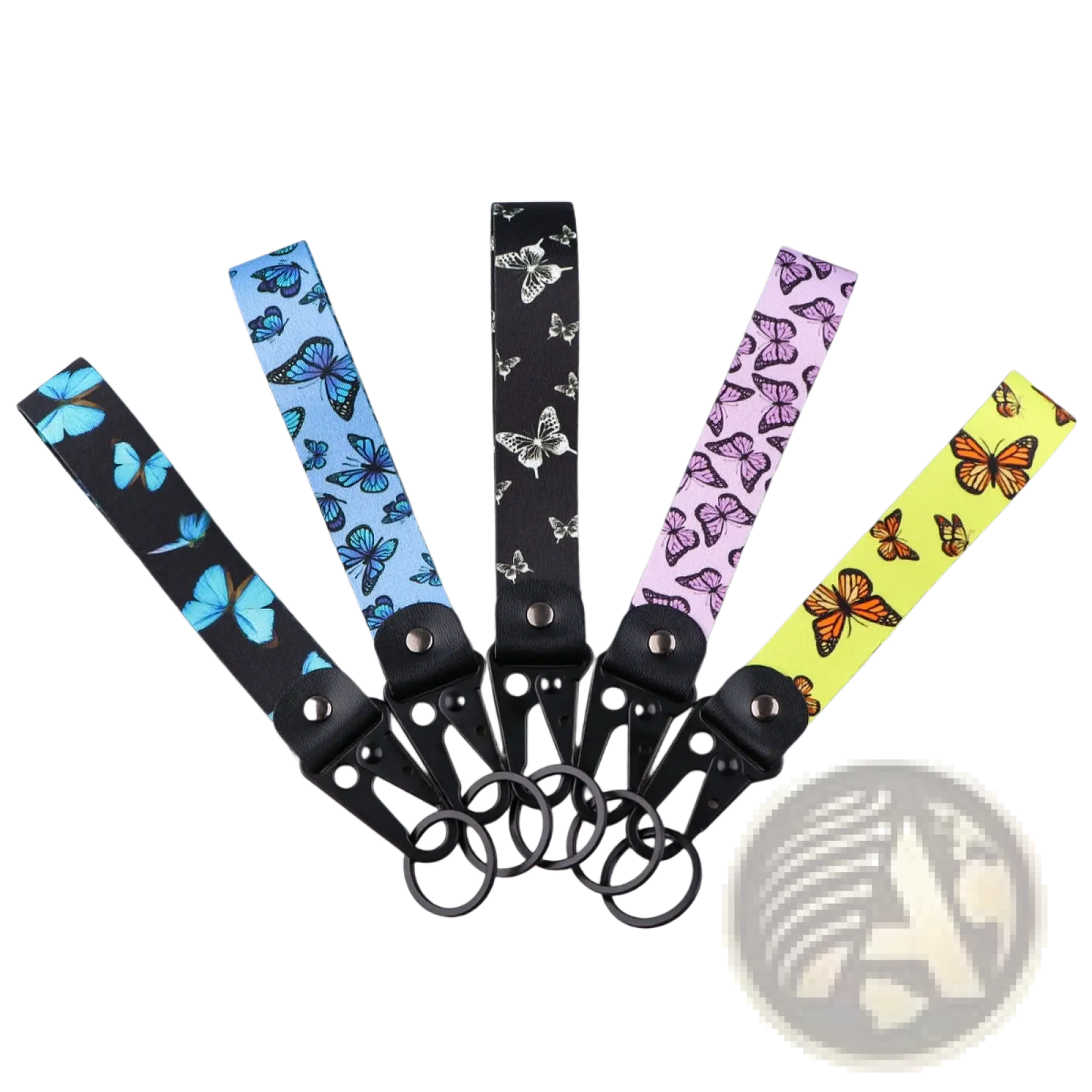 Butterfly Wrist Strap Keychain with Metal Clip Tk57