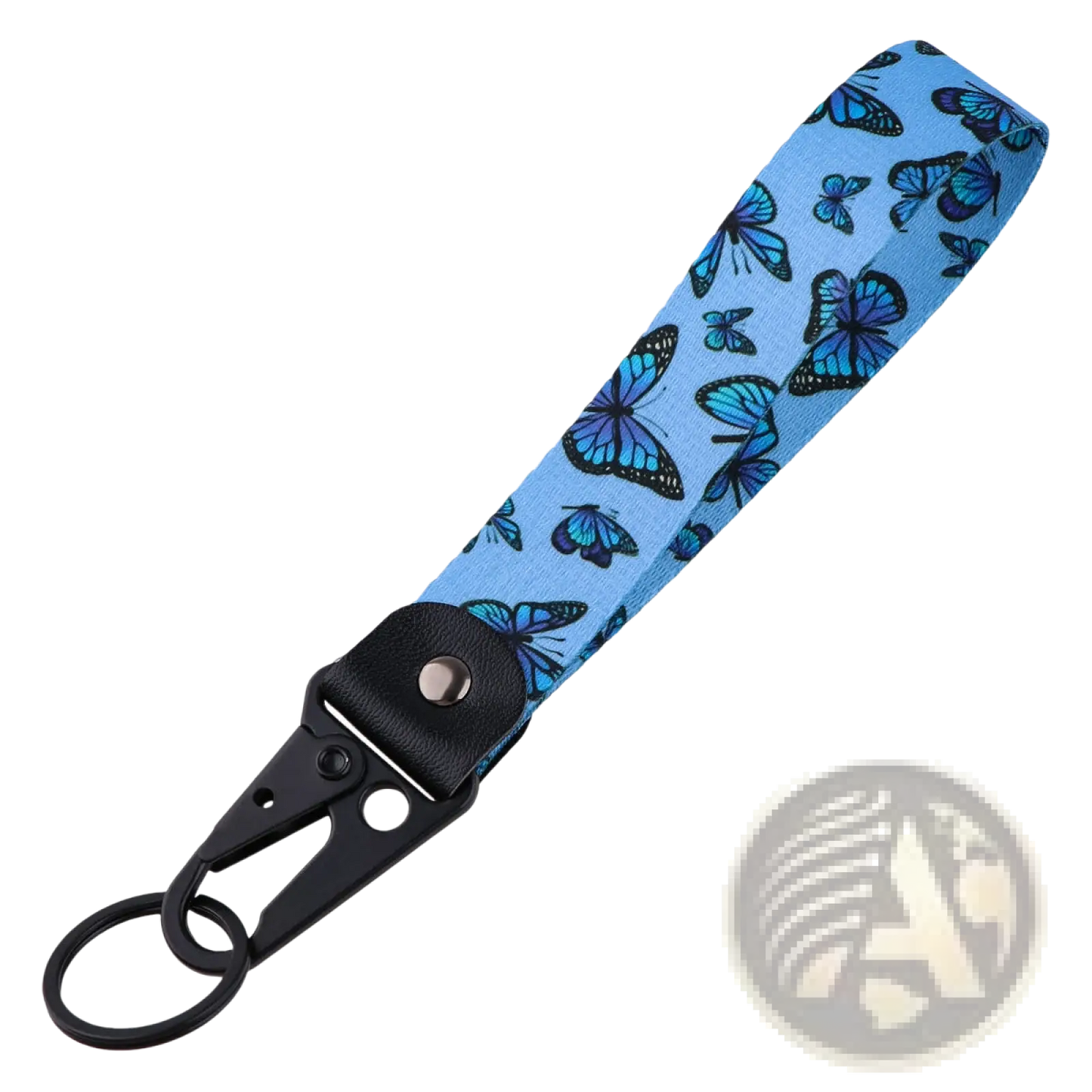 Butterfly Wrist Strap Keychain with Metal Clip Tk57