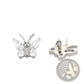 Butterfly Zircon Crystal Titanium Flat Back Stud Earrings