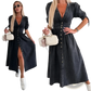Button Front Denim Midi Dress with Puff Sleeves