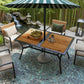 Stable Faux Wood Rectangle Outdoor Dining Table