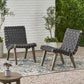Lounge Chair with Stunning Rope Weave Design, Set of 2 - Black