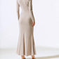 Joseph Ribkoff - Sparkle Knit Long Sleeve Wrap Gown