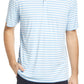 Peter Millar Featherweight Melange Stripe Performance Polo, Size Medium in Amazon Blue at Nordstrom