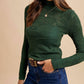 Anniewear - Floral Jacquard Mock Neck Sweater Top