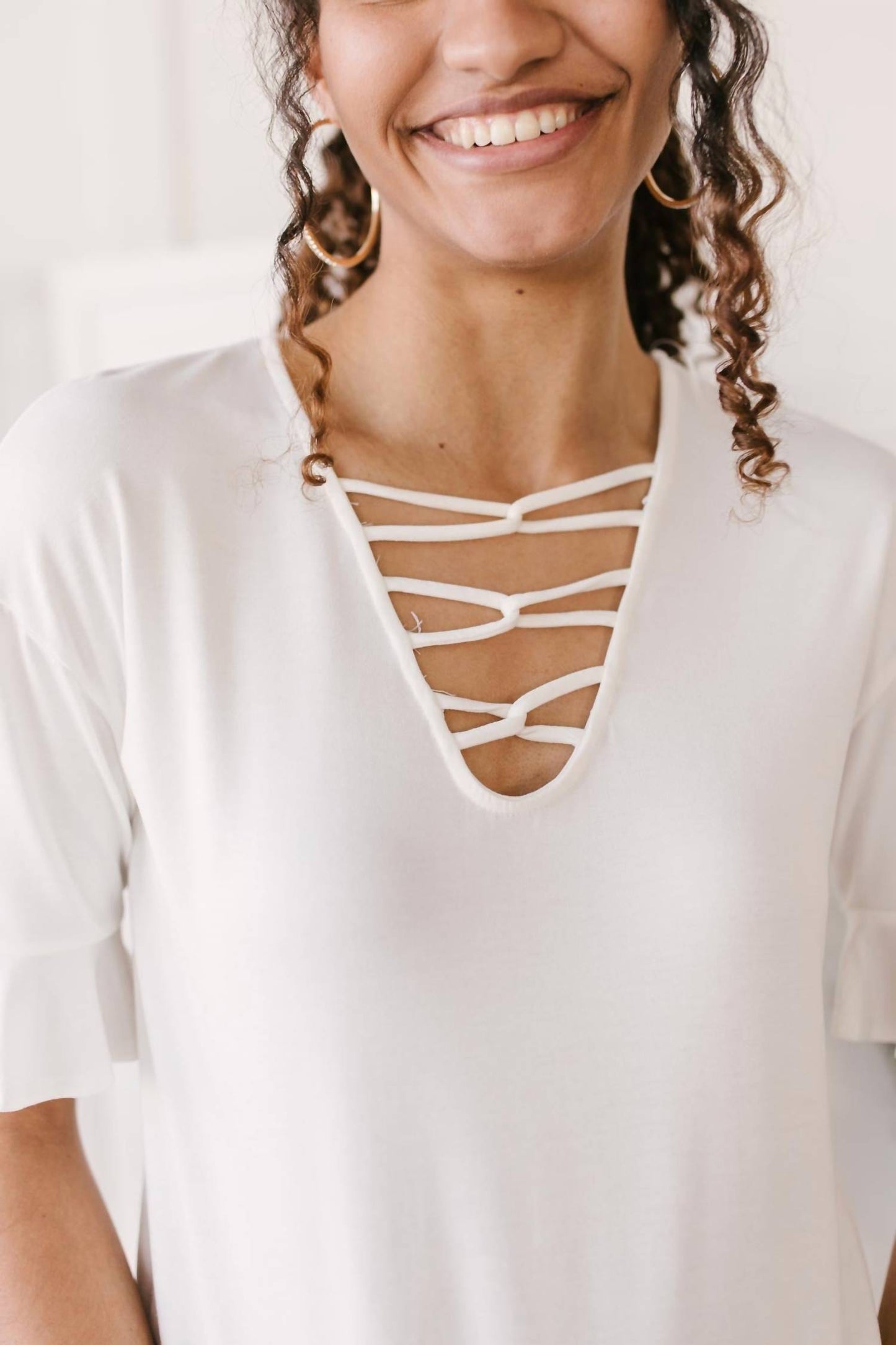 143 Story - Unique Neckline Top