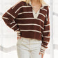 Adora - Stripe Rugby Collar Sweater Top